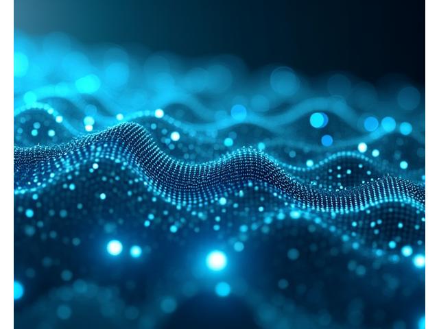 Abstract depiction of blockchain layers with data flowing quickly, demonstrating Layer-2 scaling efficiency.